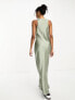 River Island studded maxi slip dress in sage