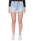 ფოტო #1 პროდუქტის Juniors' Embellished Frayed Denim Shorts