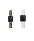 Фото #2 товара Unisex Leopard and White 2-Pack Replacement Band for Apple Watch, 42mm