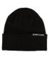 Men's Character Embroidered Plain Black Cuffed Knitted Winter beanie Hat