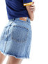 Фото #5 товара Something New Denim asymmetric mini skirt in medium blue wash