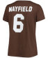 ფოტო #2 პროდუქტის Women's Plus Size Baker Mayfield Brown Cleveland Browns Name Number V-Neck T-shirt