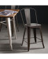 Фото #2 товара Copper Set of 4 Metal Wood Counter Stool Kitchen Bar Chairs