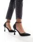 River Island court heel with embossed toe detail in black