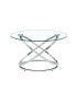 Luxurious 80cm Clear Glass Coffee Table with Sleek Metal Base