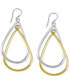 ფოტო #1 პროდუქტის Double Teardrop Drop Earrings in Silver- & Gold-Plate