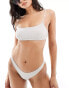 Фото #1 товара Cotton On straight neck crop bikini top in metallic