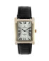 ფოტო #1 პროდუქტის Men's 43x30 mm Black Vintage Like Tank Leather Strap Watch