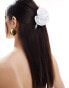 ASOS DESIGN hair claw with corsage floral detail in ivory