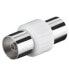 Wentronic Coaxial Adapter: Coaxial Socket > Coaxial Socket - 10 pcs. - IEC - IEC - Stainless steel - White