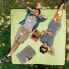 Фото #7 товара Плед для пикника Relaxdays Тканевый зелено-белый клетчатый