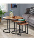 Modern Industrial Coffee Table Set With Distressed Finish