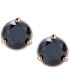 ფოტო #2 პროდუქტის Black Diamond Stud Earrings (3/4 ct. t.w.) in 14k Rose Gold