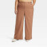 Women's High-Rise Wide Leg Trouser Pants - Ava & Viv Brown 18