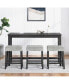 Фото #3 товара Black Industrial Dining Table Set with 3 Bar Stools (60" x 20")