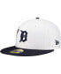 Фото #3 товара Men's White/Navy Detroit Tigers Major Sidepatch 59FIFTY Hat