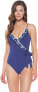 Becca by Rebecca Virtue Womens 172101 Scallop One Piece Swimsuit Size L