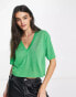 Фото #1 товара ASOS DESIGN v neck t-shirt in texture in bright green