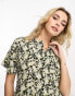 ASOS DESIGN button front tiered smock playsuit in grungy floral Цветочный принт, 40 - фото #4