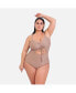 Фото #3 товара Plus Size Amara Drawstring Cut Out Swimsuit - Taupe