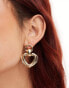 Фото #4 товара Accessorize heart doorknocker earrings in gold