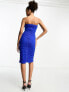 Фото #3 товара Rare London bandeau mesh corset midi dress in bright blue