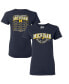 Фото #1 товара Women's Navy Michigan Wolverines College Football Playoff 2023 National Champions Gold Dust Schedule T-shirt