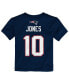 ფოტო #3 პროდუქტის Toddler Boys and Girls Mac Jones Navy New England Patriots Mainliner Player Name and Number T-shirt