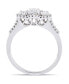 ფოტო #3 პროდუქტის Oval-Cut Certified Diamond (1 ct. t.w.) 3-Stone Engagement Ring in 14k White Gold