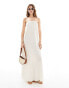 Pretty Lavish bandeau linen blend midaxi dress in beige