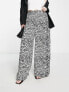 In The Style Plus x Yasmin Devonport exclusive wide leg trouser in zebra print