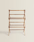 Vertical folding wooden drying rack