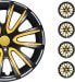 OMAC Hubcaps Wheel Trims Set 16 Inch Compatible with Car Car Made of Pa66 M20 + PP ABS Material Steel Rims Wheel Centre Caps 1 Set (4 Pieces) Black/Yellow Front and Rear