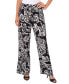 ფოტო #1 პროდუქტის Women's Printed Wide-Leg Pull-On Pants