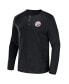 Men's NFL x Darius Rucker Collection by Black Pittsburgh Steelers Slub Jersey Henley Long Sleeve T-shirt