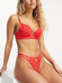 Ann Summers Unforgettable lace padded plunge bra in tomato