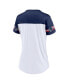 ფოტო #2 პროდუქტის Women's White New England Patriots Dueling Slant V-Neck Lace-Up T-shirt