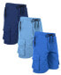 ფოტო #1 პროდუქტის Men's Moisture Wicking Performance Quick Dry Cargo Shorts-3 Pack