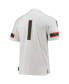 ფოტო #4 პროდუქტის Men's #1 White Miami Hurricanes Team Premier Football Jersey