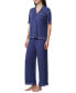 ფოტო #5 პროდუქტის Women's 2-Pc. Notched-Collar Pajamas Set
