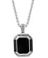 ფოტო #1 პროდუქტის EFFY® Men's Onyx & Black Spinel 22" Pendant Necklace in Sterling Silver