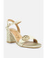 ფოტო #3 პროდუქტის Chaplet Textured Block Heel Sandals