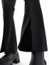 ASOS DESIGN smart flared trousers with front splits in black