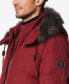 Men's Down Bomber with Faux Fur Trim and Removable Hood