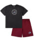 ფოტო #2 პროდუქტის Men's Burgundy and Heathered Charcoal Colorado Avalanche Big and Tall T-shirt and Shorts Sleep Set