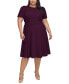 Фото #1 товара Plus Size Short-Sleeve Midi Dress