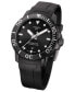 Men's Swiss Automatic SeaStar Black Rubber Strap Diver Watch 43mm