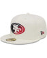 ფოტო #1 პროდუქტის Men's Cream San Francisco 49ers Chrome Color Dim 59FIFTY Fitted Hat