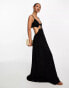 Фото #2 товара ASOS DESIGN broderie strappy cut out maxi dress in black