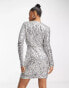 Фото #8 товара Forever New wrap front sequin mini dress in silver